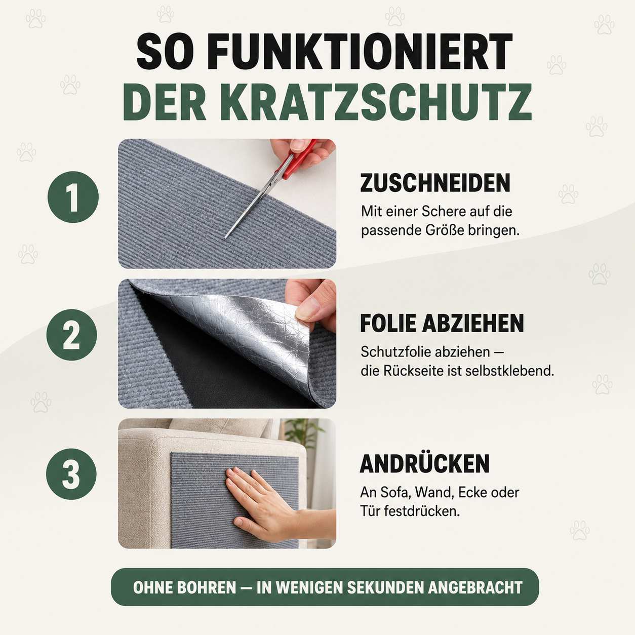 KratzSchutz – Selbstklebende Katzenmatte